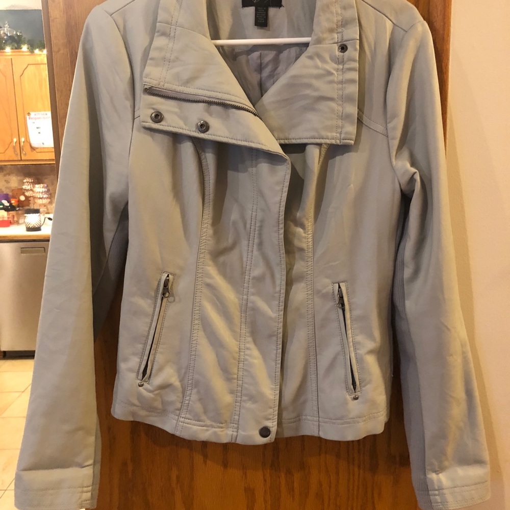 Grey faux leather jacket